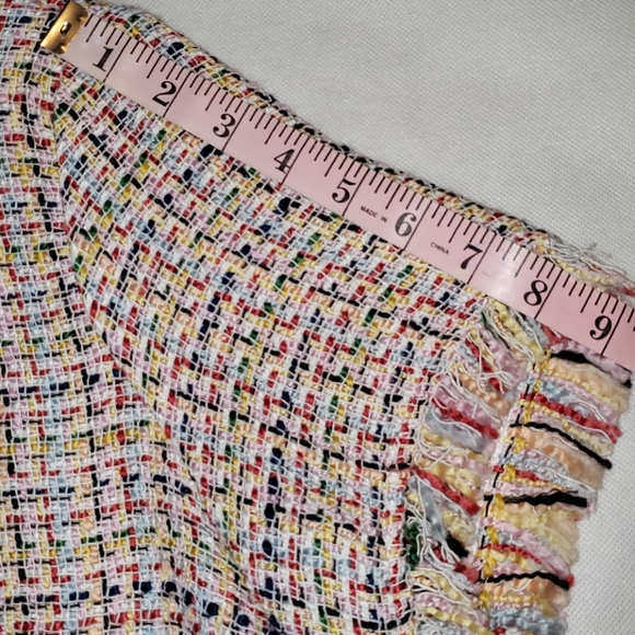Zara Woman Tweed Multi-colored Fringe Top - Picture 14 of 16